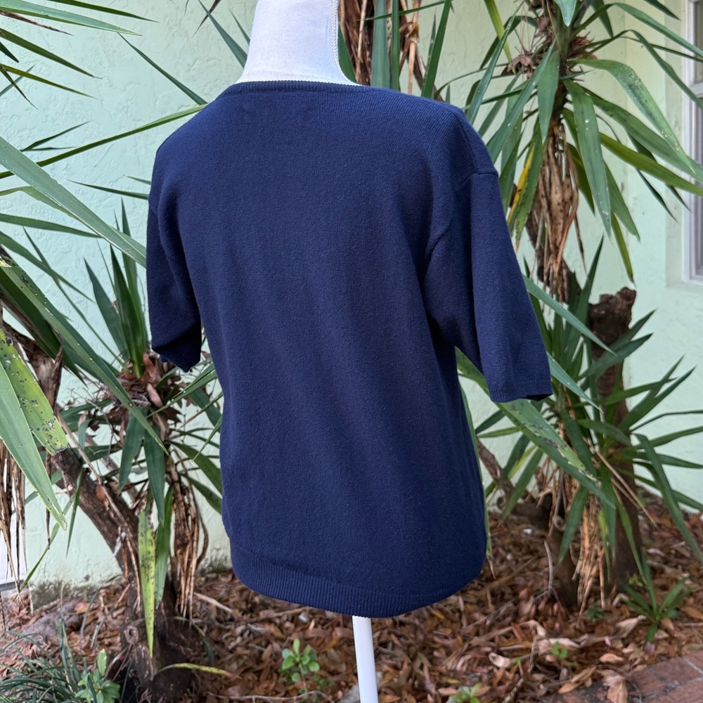 Ralph Lauren Navy Cashmere Short Sleeve - Picture 4 of 5
